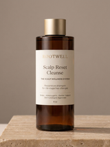 RootWellHair Scalp Reset Cleanse restorative shampoo bottle with label, designed for scalp and hair cleansing.
